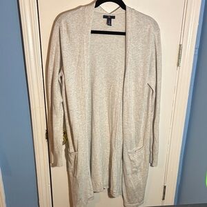 GAP Women's Light Gray Open Front Cardigan sweater